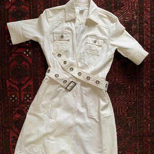 Diane von Furstenberg White Denim Wrap Dress